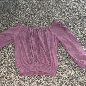 aeropostale off the shoulder cropped shirt